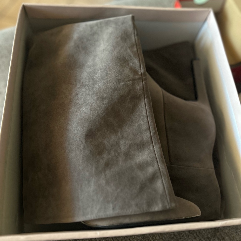 Justfab Gray Suede Knee-High Boots